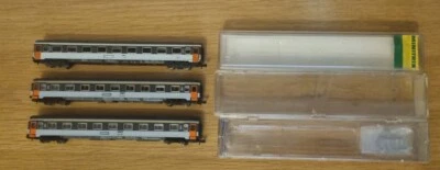 $142.37 • Buy Rake Of 3 Minitrix/ Roco N Gauge Modern Corail SNCF 1st Class Coaches