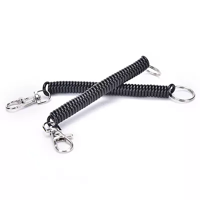 2x Tactical Retractable Elastic Rope Securit Gear Tool Hiking Camping Keycha:'h • $12.45