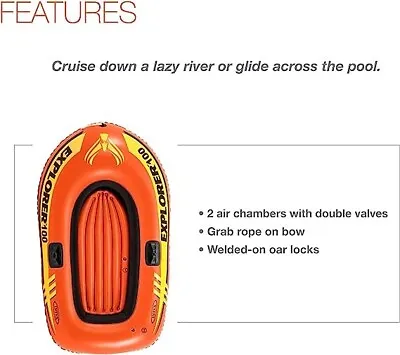 2 Person Inflatable Boat (orange) • $60.82