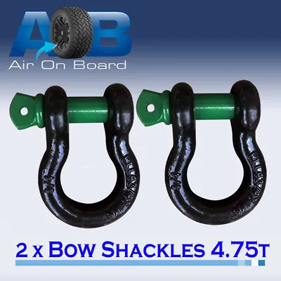 Recovery 2 X 4.75T Rated Bow Shackles Pair 4x4 Offroad Tow Bar Tow Point Winch • $25