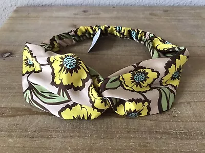 France Luxe L. Erickson Yellow Green Beige Floral Headwrap Headband • $12