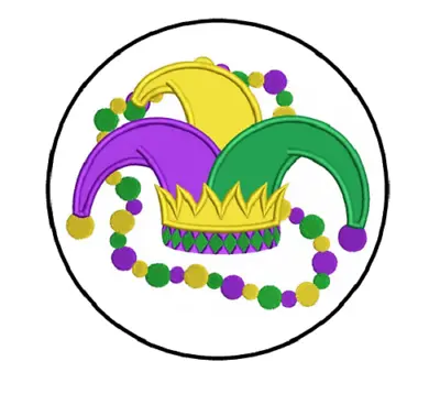 Mardi Gras Jester Hat Beads Label Envelope Seal Scrapbooking • $2.20