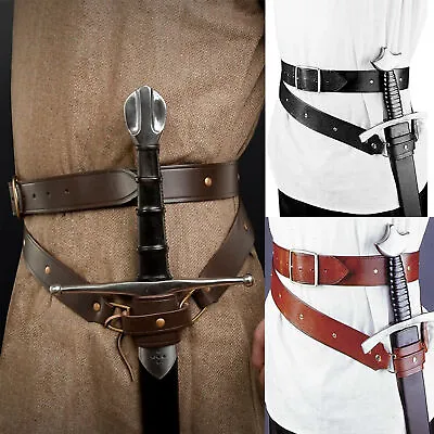 Leather Sword Frog Belt Renaissance Knight Cosplay Costume Medieval Device • $20.87