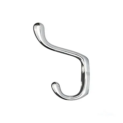 Rok Heavy Duty Chrome Home Wall Closet Hat Clothes Towel Coat Double Hook Hanger • $6.32