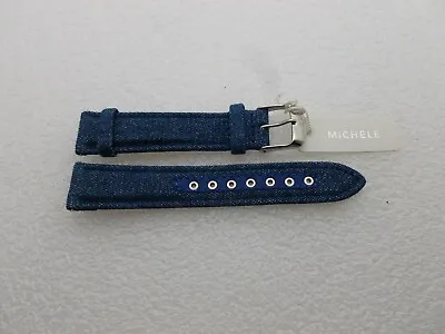 Genuine Michele 18mm Denim Blue Watch Band Strap NEW • $17.77