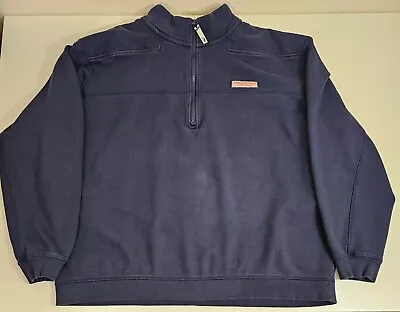 Vineyard Vines Sweater Men's 3XL Blue Pull Over Quarter Zip Sweatshirt Soft • $29.89