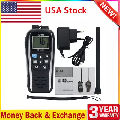 IC-M25 Marine Walkie Talkie VHF Radio 5KM 5W Waterproof Handheld Transceiver #US • $68