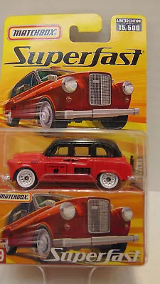 Matchbox Superfast #69 London Taxi In Red & Black WHITE WALL TIRES/ Chome Rims • $6.95