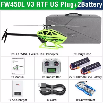 Fly Wing FW450L V3 RC Helicopters Remote Control Helicopter RTF 3D GPS 6CH • $602.13