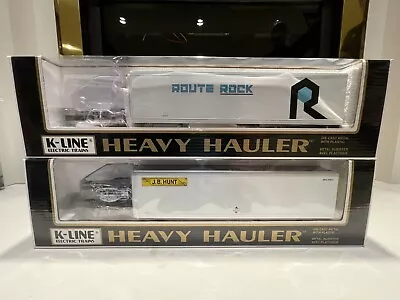 K-LINE THE ROCK & JB HUNT RAILMATE HD HAULER ROADRAILER TRAILER Set • $275