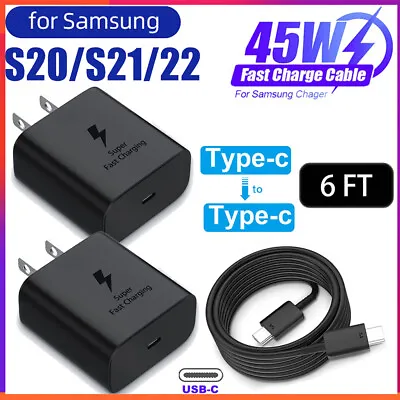 45w Super Fast Wall Charger + 6FT Type C Cable For Samsung Galaxy S22 S21 S20 23 • $4.61