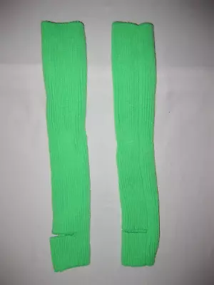 Retro 80s Aesthetic Ribbed Knit Stirrup Leg Warmers Neon Green Aerobics Dance • $12