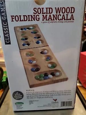 Cardinal Games Mancala Solid Wood Folding Game Ages 6 + NEW SEALED • $13