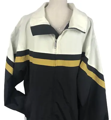 Norfleet Boardwear XL Jacket Coat Black Gold Cream Front Zip Windbreaker • $29.99