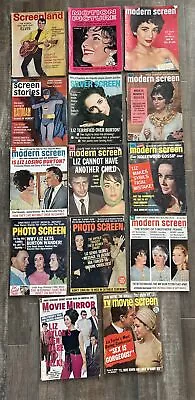 1960s Lot 14 Screen Stories Modern Screen Silver Screen Elizabeth Taylor ELVIS R • $64.99