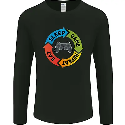 Gaming Eat Sleep Game Repeat Gamer Mens Long Sleeve T-Shirt • £12.99