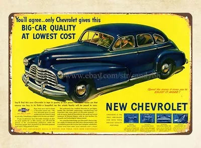 Garage Wall Art 1946 New Autos Car Metal Tin Sign • $18.95