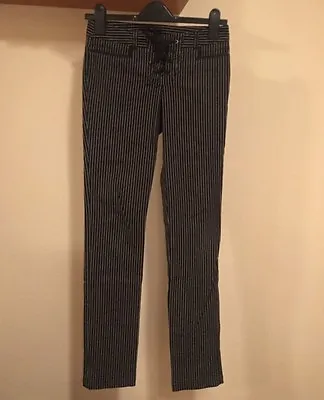 Women's Kate Moss For Topshop Black Stripe Stretch Skinny Trousers Size 6 • £25