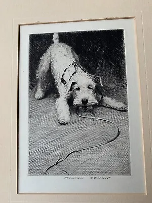 Morgan Dennis Pencil Signed Etching Of Terrier Titled   Let's Go  • $149.99