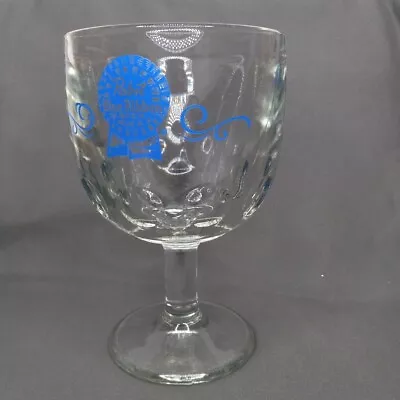 Vintage Pabst Blue Ribbon Beer Heavy Clear Glass 12 Oz Goblet Cup-barwear • $8