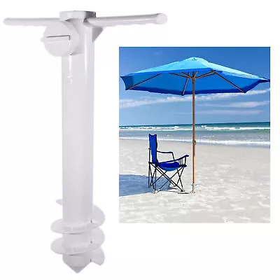 1 X Beach Umbrella Holder Anchor Spiral Stake Sand Sun Shade Stand Fishing Pole • $11.46