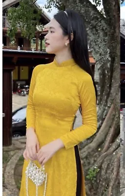 Ao Dai Tron Tuan Gam Vietnamese Traditional Dress Not With Pant • $39.99