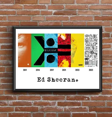 Ed Sheeran Multi Album Cover Discography Poster Autumn 2023 Update Music Gift • £150