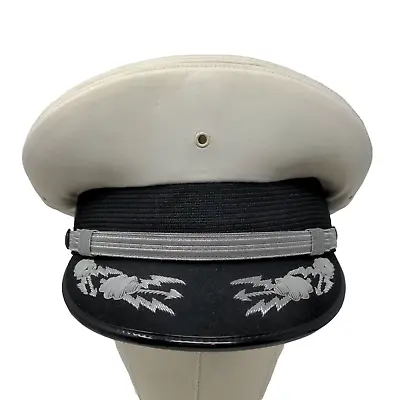 Flight Ace Men's Pilot Captain Hat White Size 7 1/4 Vintage Embroidered • $50