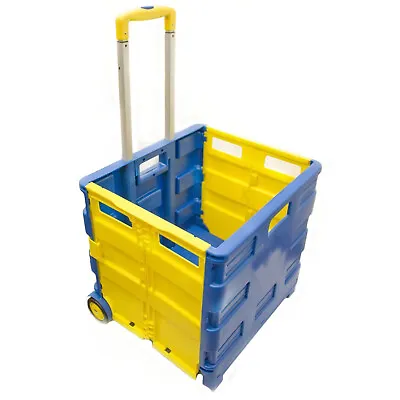 £21.99 • Buy Folding Shopping Trolley Cart Foldable Rolling Car Boot Storage Box 40Kg Max.