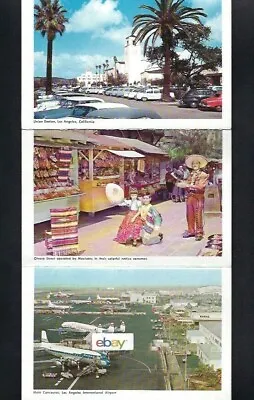 Los  Angeles California Postcard Packet 1950's 12 Views Airport La Brea Tar Pits • $9.99