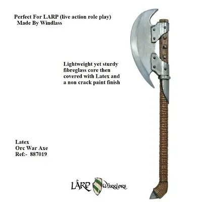 Foam & Latex Orc War Axe LARP Weaponry Roleplay Cosplay Costume & Safe Play • £44