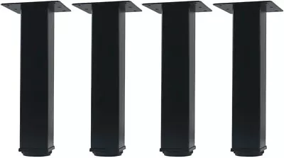 8 Inch Adjustable Metal Furniture Legs Square Office Table Leg Set Of 4 /Black • $21.99