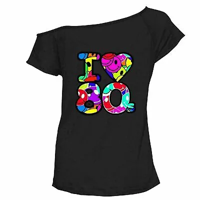 Ladies Woman's Multi I Love The 80s Fancy Dress Hen Party Retro T-Shirt Top 8-26 • £7.49