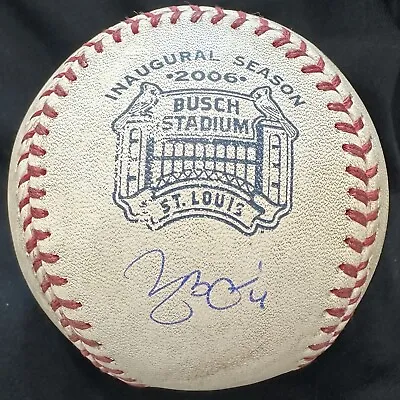 Yadier Molina Signed Busch Stadium Inaugural Season Game Used Baseball MLB Holo • $1249.99