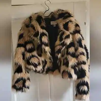 MICHAEL By Michael Kors Leopard Faux Fur Jacket Size Medium • $300