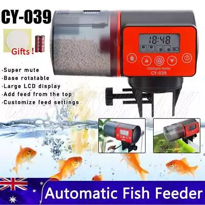 Automatic Fish Food Feeder Auto LCD Aquarium Dispenser Feeding Timer Pond Tanks • $24.45