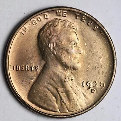 1929-D Lincoln Wheat Cent Penny CHOICE BU *UNCIRCULATED* MS RED E239 JMM • $80.07