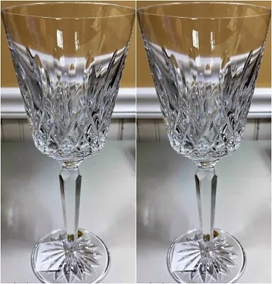 Waterford Crystal Lismore Tall Goblet 8 Oz Two Glasses Boxed W/tags # 6133180200 • $176