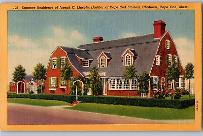 C1940 Summer Residence Of Joseph C Lincoln Chatham Cape Cod Ma Postcard • $5.95