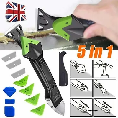 £2.99 • Buy UK 5 In1 Silicone Remover Caulk Finisher Sealant Smooth Scraper Grout Kit Tools