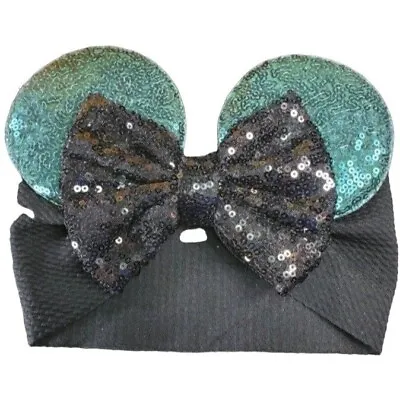 Minnie Mouse Ears Headband Hair Turban Sequins Hair Bow Spa Head Wrap Hair Care • $9