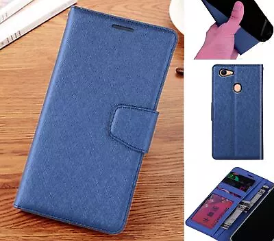 $7.95 • Buy Oppo A73 A75 F5 Wallet Case Shiny Wire Finish 4 Card Slots Dual Cash Pocket