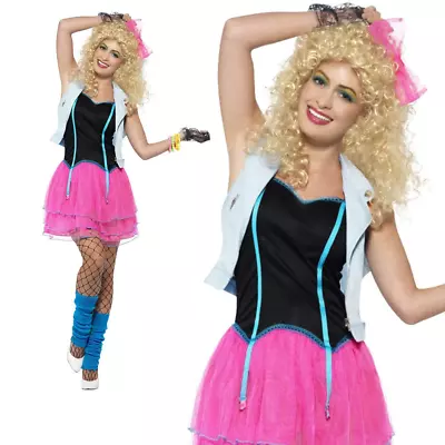 Adult 80s Wild Girl Costume Madonna Pop Star Kim Wilde Ladies Fancy Dress New • $110.99