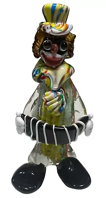 MCM Italian Mid Century Modern J.I. CO Glass Clown Figurine Venetian 6.25” *Flaw • $34.99