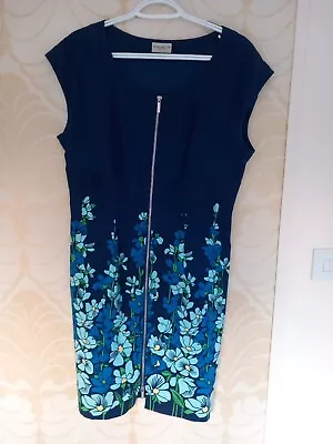 Vintage Karen Millen Zip Front Cotton Flower Dress Size 16 • £25