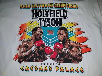 Vintage Evander Holyfield Mike Tyson Caesars Palace T-shirt • $16.99