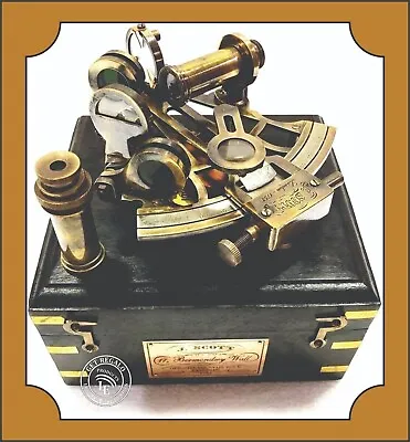 Vintage Maritime Sextant Brass Nautical Collectible Sextant With Black Wood Box • $258.70