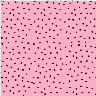 Loralie DINKY DOTS Pink/Black Quilt Fabric Sold By 1/2 Yard  #692-525 • $5.25