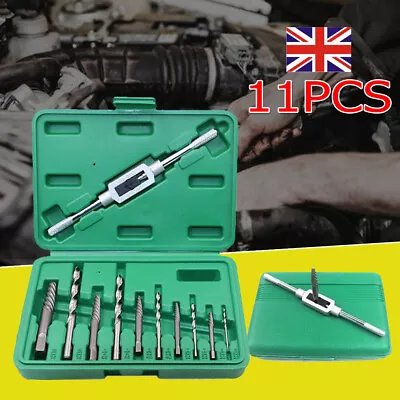 11× Screw Extractor Drill Bit Kit Guide Removal Broken Bolts Fastners Case Set • £8.49