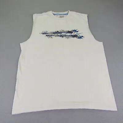 Nike Shirt Mens XL White Blue Sleeveless Tank Top Athletic Workout Muscle Y2K ^ • $11.98